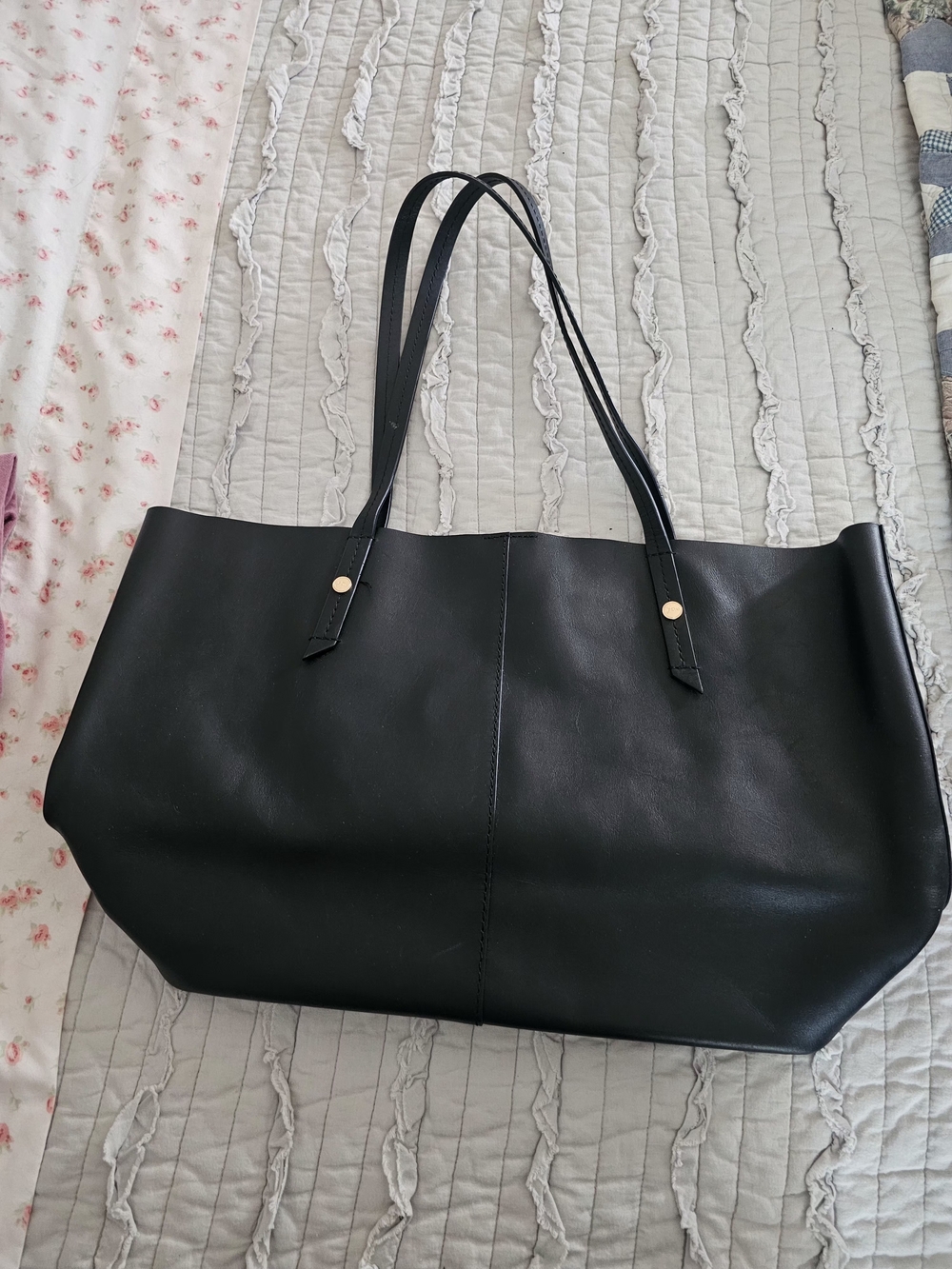 J CREW Black Tote Bag by